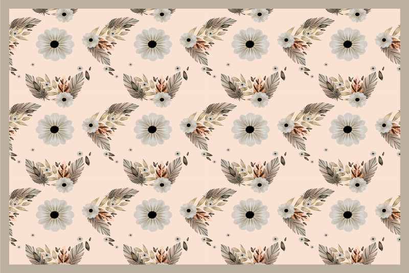 Tovaglietta americana originale motivazione foglie fiorite - TenStickers