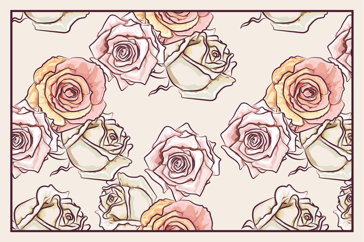 Tovaglietta americana originale bouquet di rose - TenStickers