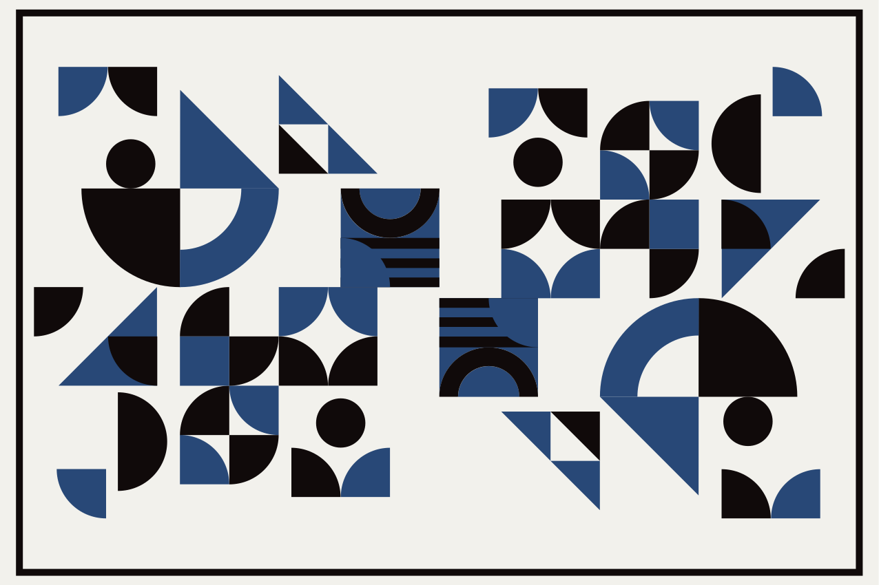 Tovaglietta americana moderna motivi blu geometrici - TenStickers