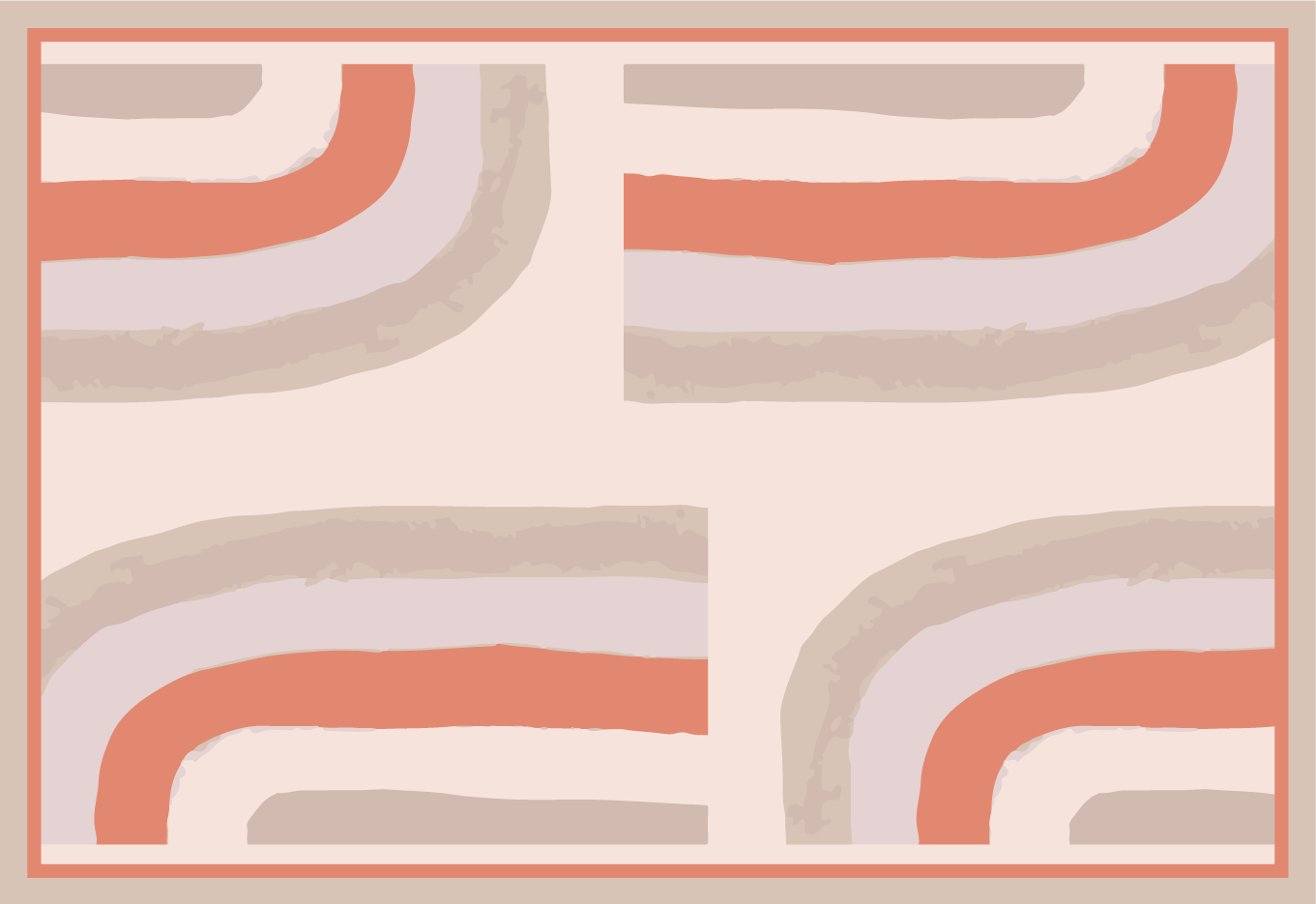 Tovaglietta americana moderna motivi curvi colorati - TenStickers