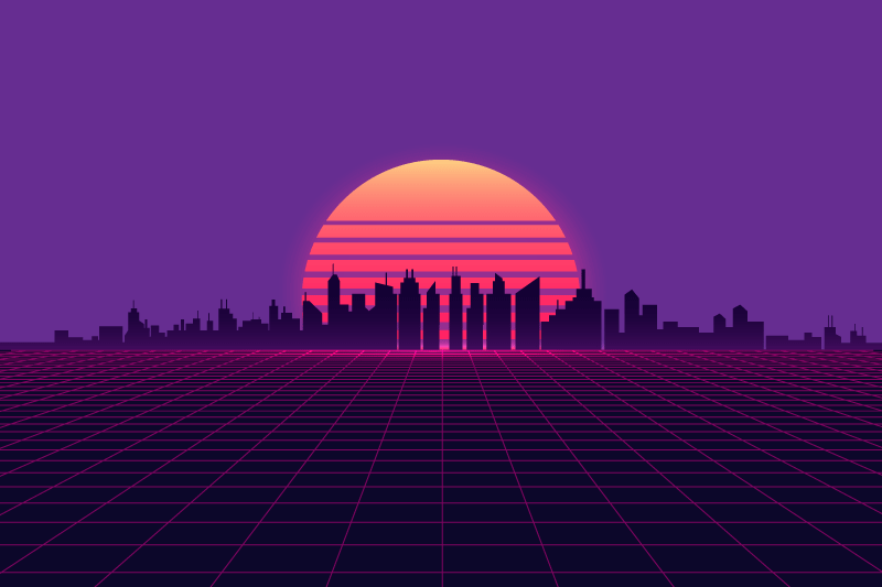 Tovaglietta americana moderna vista skyline al tramonto - TenStickers
