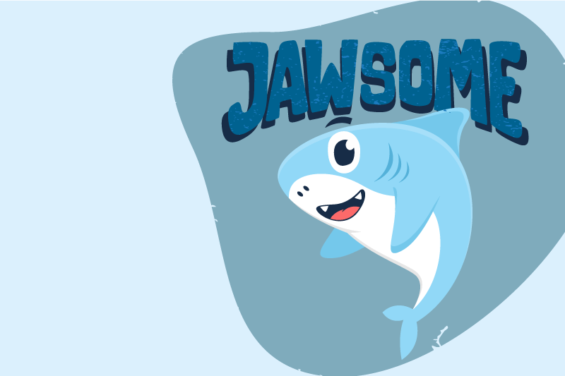 Tovaglietta americana infantile con squalo allegro - TenStickers