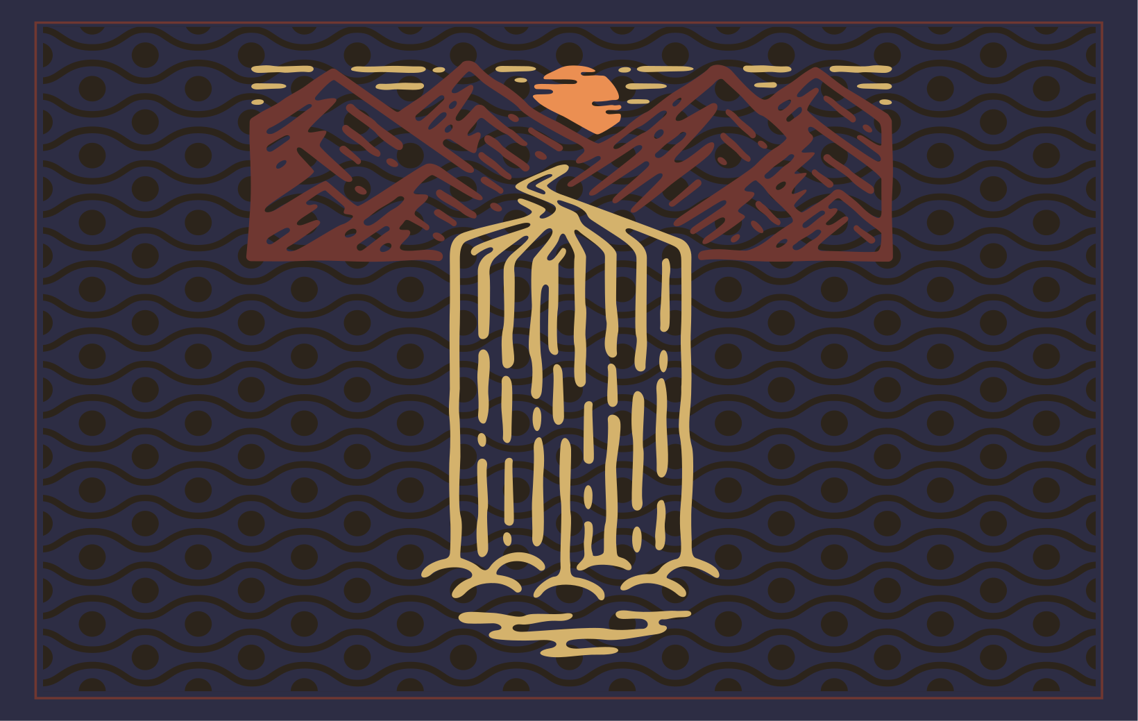 Tovaglietta americana originale scena di cascata - TenStickers