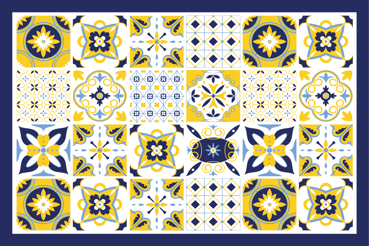 Tovaglietta americana motivi di piastrelle colorate - TenStickers