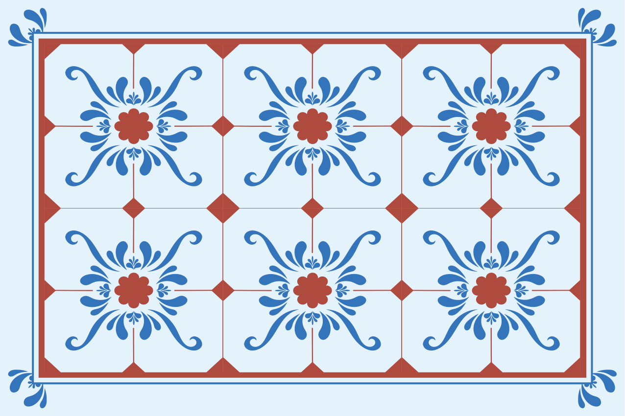 Tovaglietta americana motivo floreale vintage - TenStickers