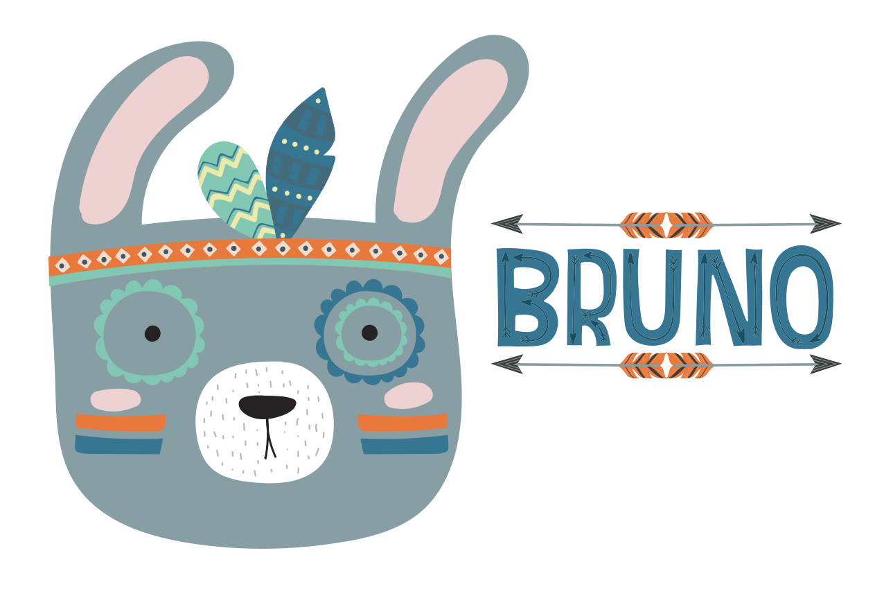 Tovaglietta americana infantile testa di animale carina - TenStickers