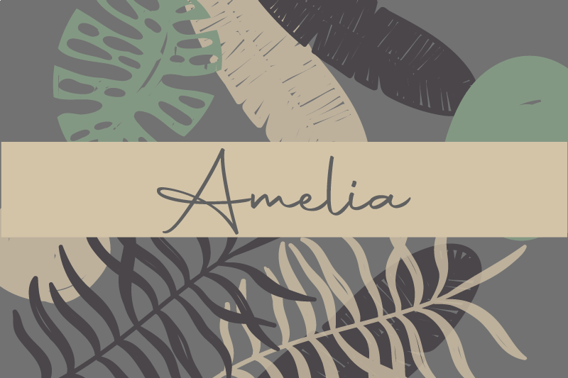 Tovaglietta pvc foglie tropicali e nome - TenStickers