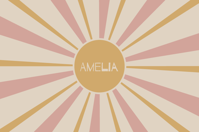 Tovaglietta americana con nome centro tavola raggiante - TenStickers