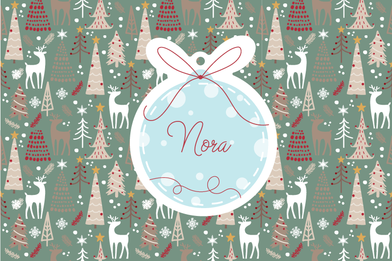 Tovaglietta Natale pattern foresta - TenStickers