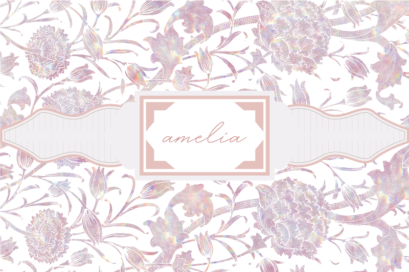 Tovaglietta pvc floreale e nome personalizzato - TenStickers