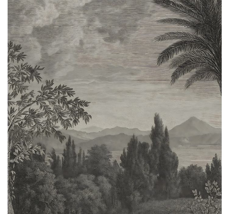 Fotomurale per bagno natura paesaggio grigio - TenStickers