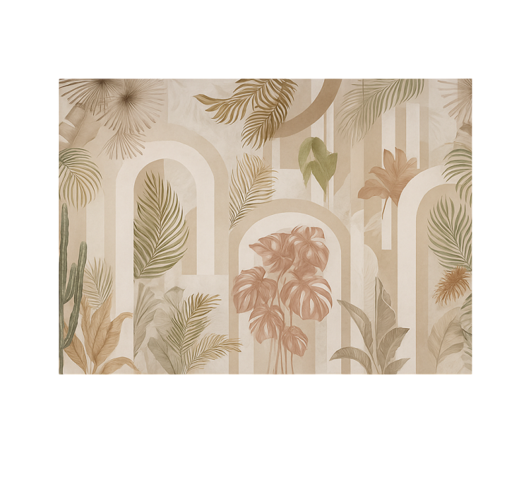 Fotomurale soggiorno progettazione di archi nella giungla - TenStickers