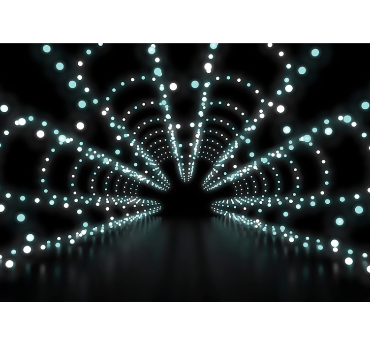 Carta da parati 3D tunnel bianco e nero - TenStickers