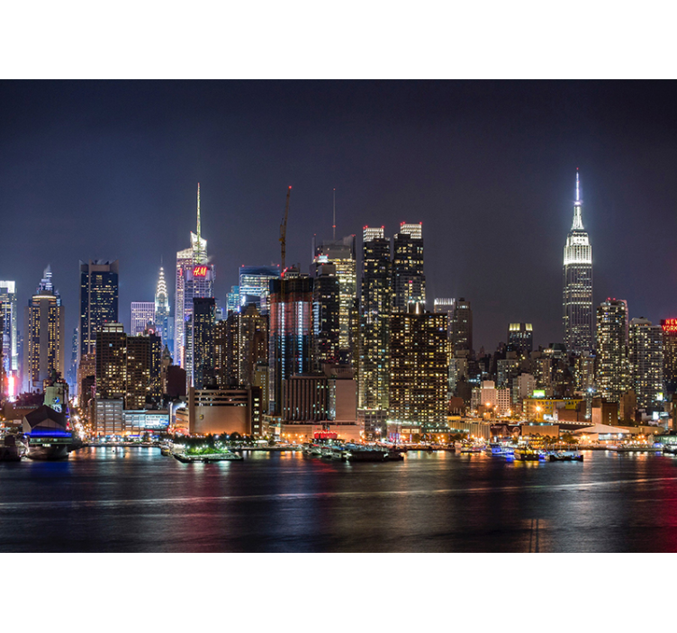 Fotomurale città new york di notte - TenStickers