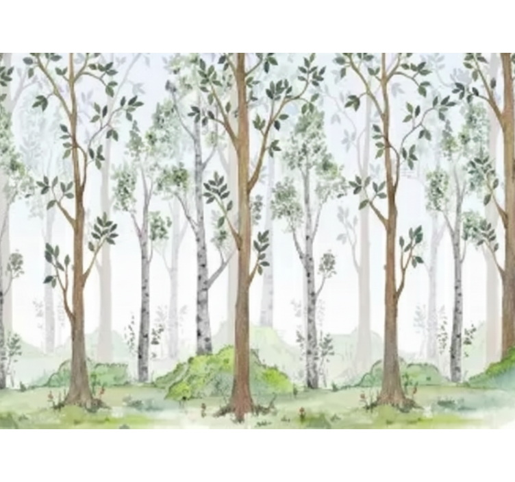 Carta da parati foresta carattere botanico minimalista - TenStickers