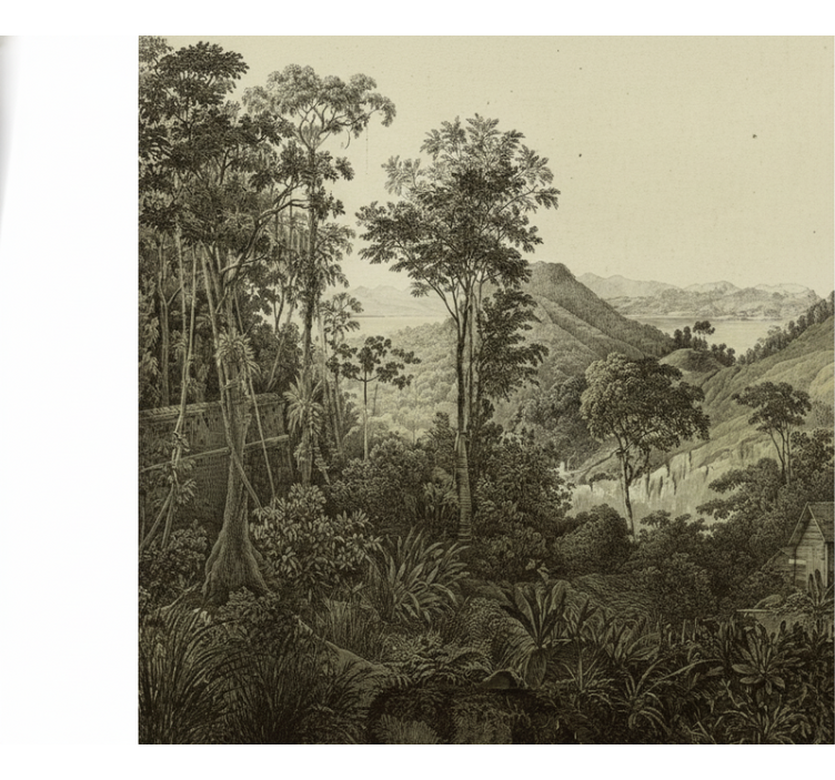 Carta da parati foresta stampa collinare - TenStickers