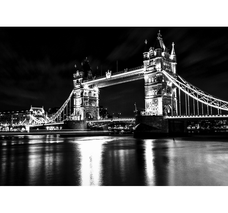 Fotomurale bianco e nero tower bridge londra - TenStickers