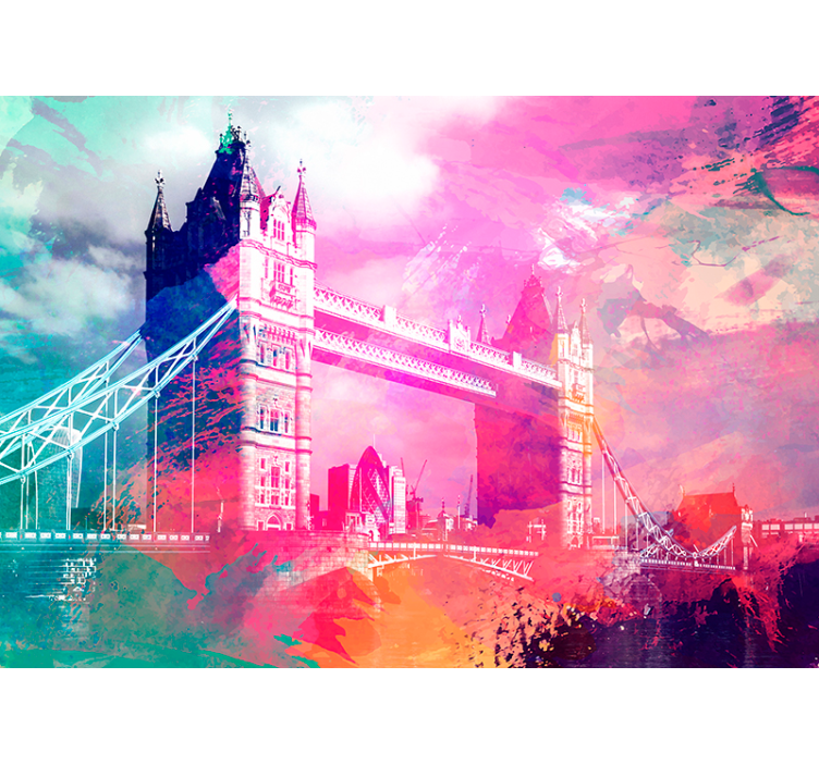 Fotomurale Londra sagoma di ponte colorato - TenStickers