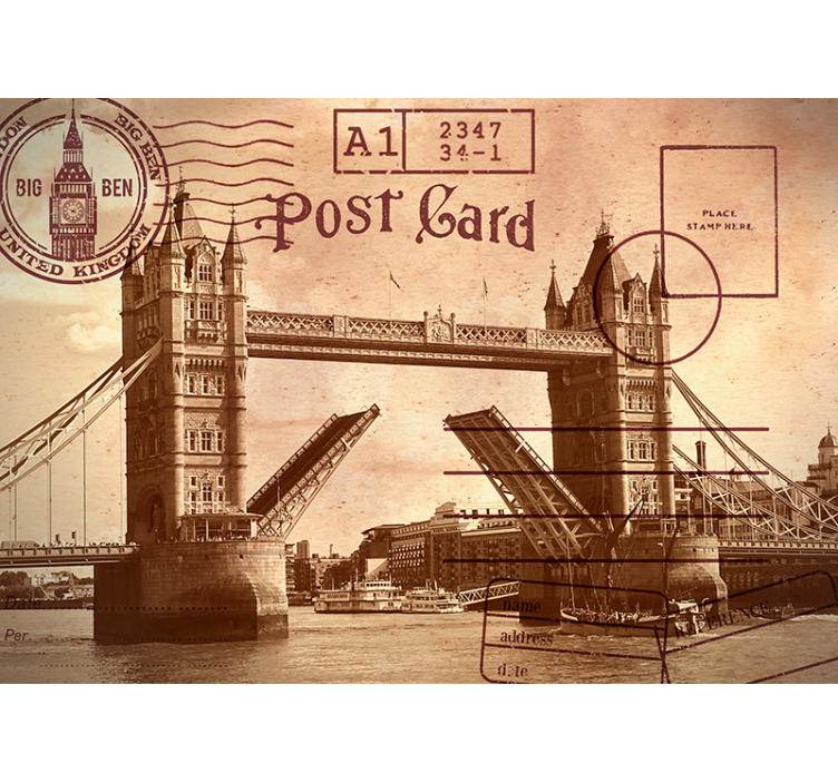 Fotomurale Londra cartolina d'epoca di londra - TenStickers
