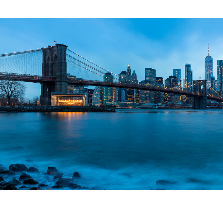 Splendido fotomurale New York con vista fiume - TenStickers