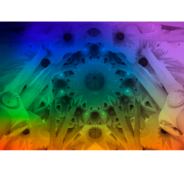 Fotomurale arcobaleno Sagrada Familia Barcelona - TenStickers