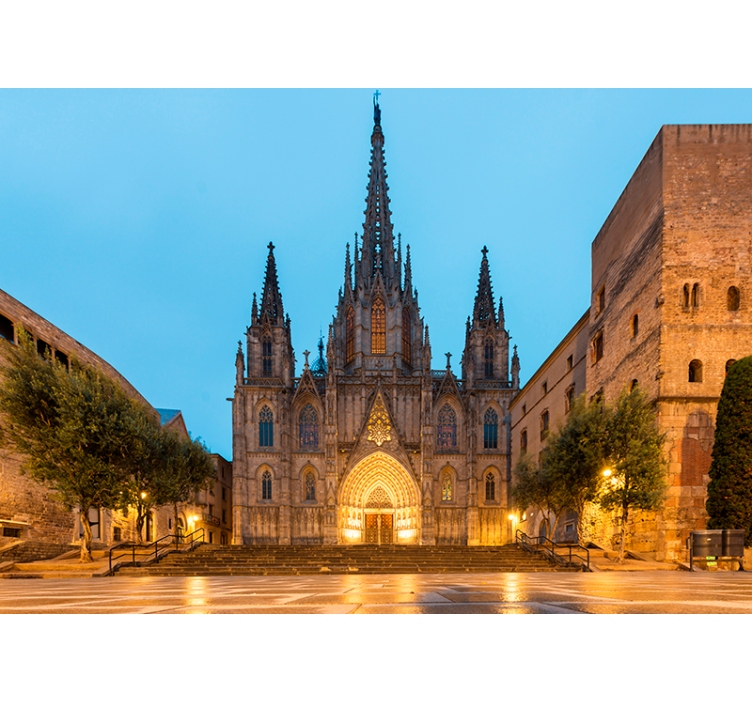Suggestivo fotomurale cattedrale di Barcellona - TenStickers