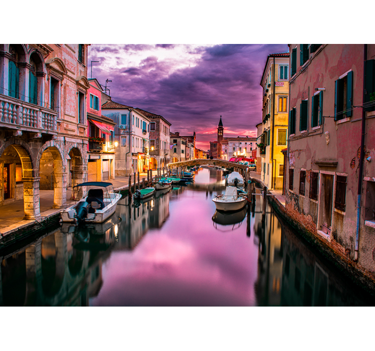 Emozionante Fotomurale 3D tramonto su Venezia - TenStickers