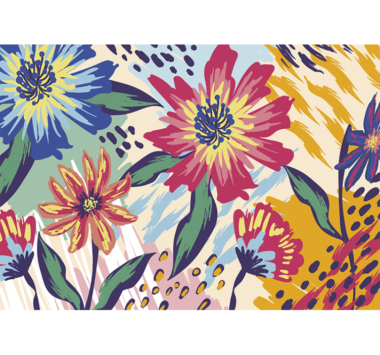 Fotomurale classico con fiori alla Van Gogh - TenStickers