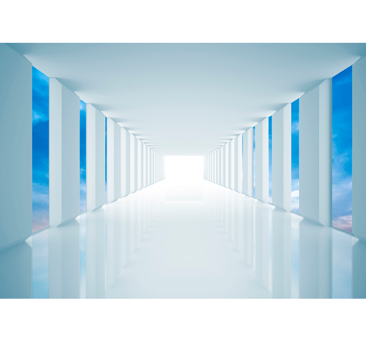 Fotomurale 3d corridoio di illusione ottica - TenStickers