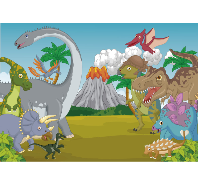 Fotomurale con cartoni animati di dinosauri - TenStickers