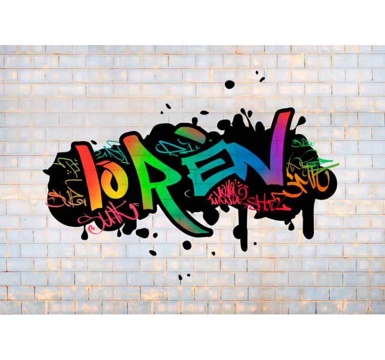Fotomurale personalizzato nome graffiti street art - TenStickers