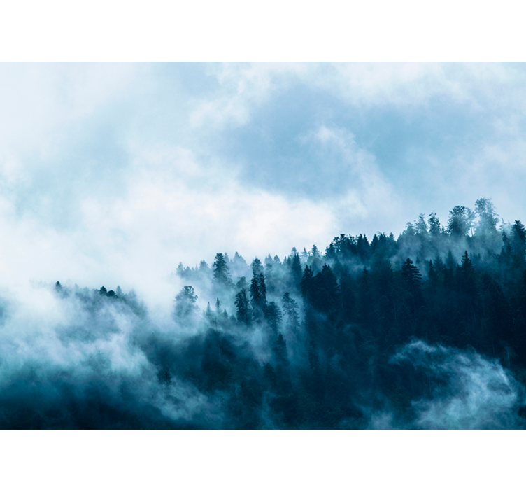 Carta da parati 3D paesaggio foresta d'inverno - TenStickers