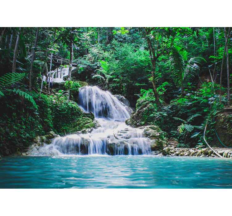 Fotomurale di paesaggio con cascata ai tropici - TenStickers