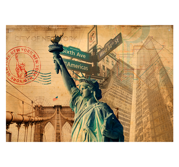 Fotomurale New York con i principali monumenti - TenStickers