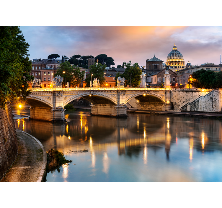 Fotomurale città ponte maestoso di roma - TenStickers