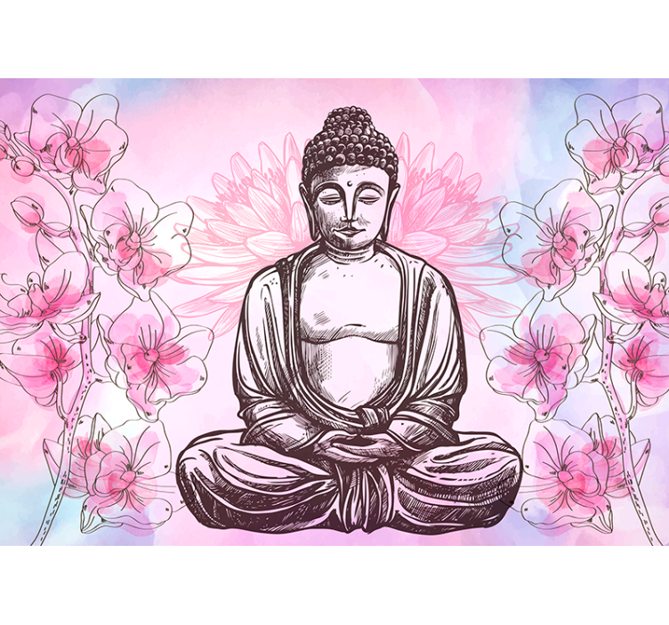 Splendido fotomurale Zen con buddha e orchidee - TenStickers