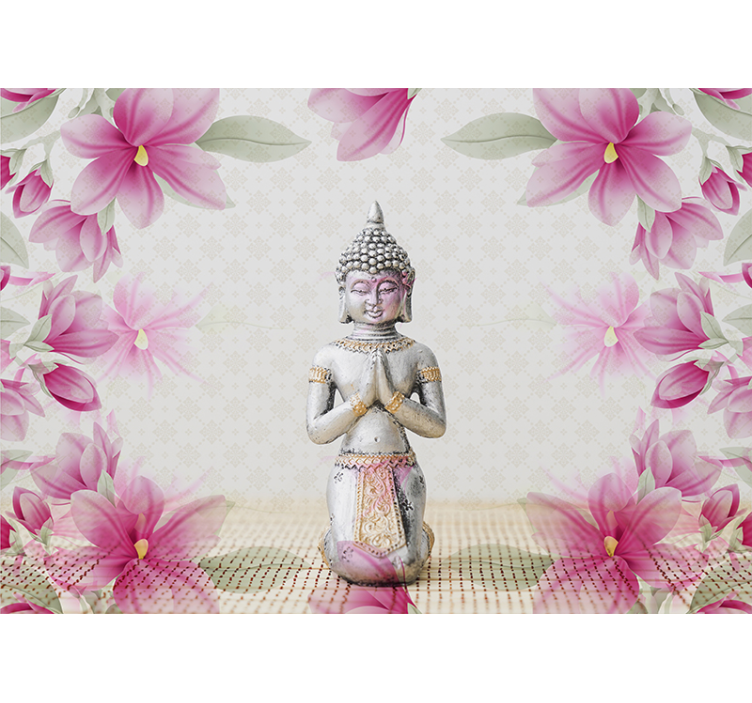 Incantevole fotomurale con Buddha con magnolie - TenStickers