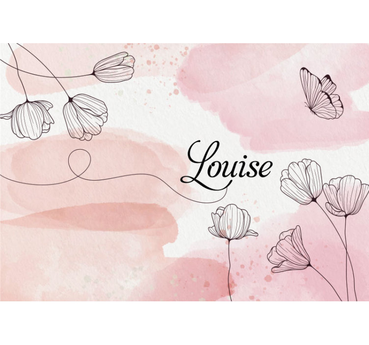 Carta da parati per ragazzi con bellissimi fiori e nome - TenStickers