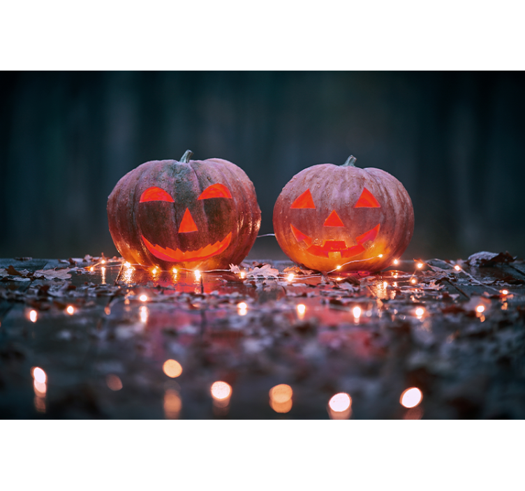 Fotomurale di Halloween splendore di zucca incisa - TenStickers