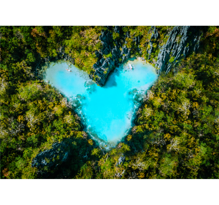 Fotomurale amore laguna a forma di cuore - TenStickers