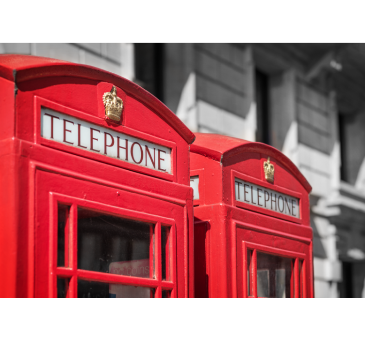 Fotomurale Londra iconiche cabine telefoniche rosse - TenStickers
