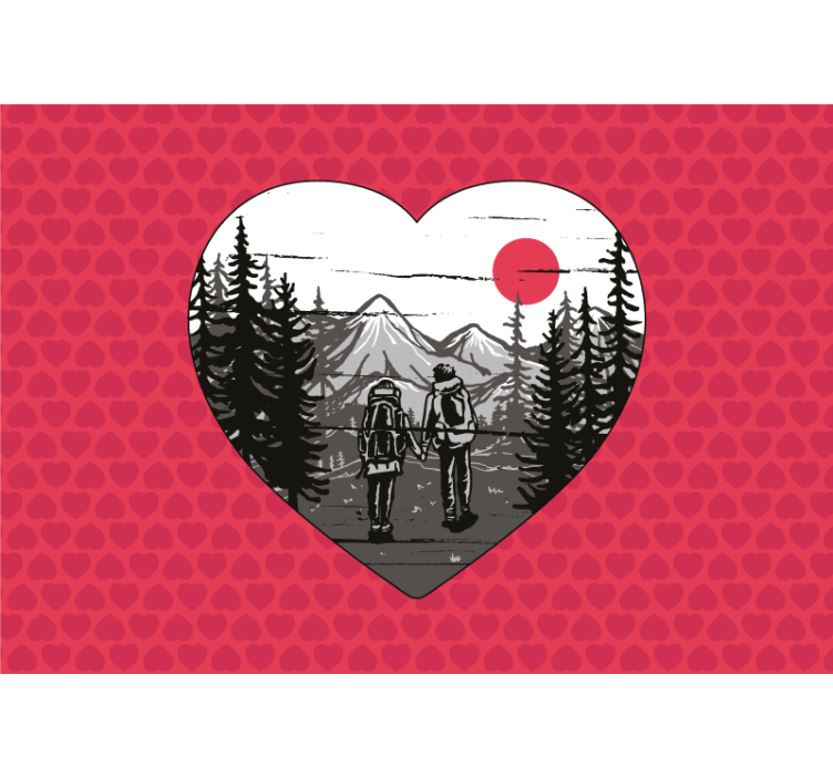 Fotomurale amore avventura nel cuore della montagna - TenStickers