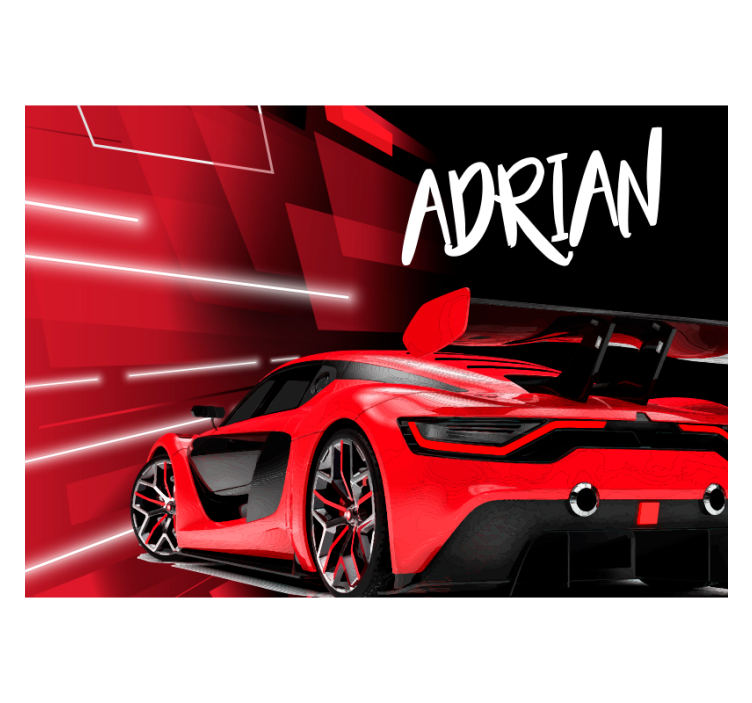 Carta da parati per ragazzi automobili Macchina sportiva rossa - TenStickers