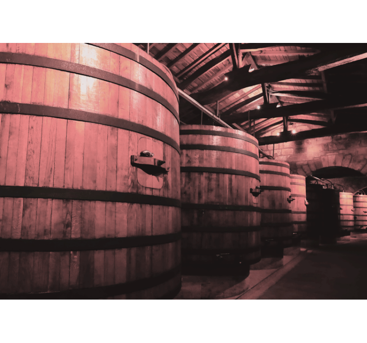 Fotomurali pietra contenitore in botti di legno - TenStickers