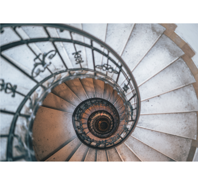 Fotomurale città design scala a chiocciola - TenStickers