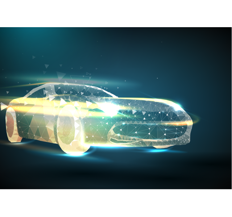 Fotomurale veicoli movimento geometrico auto - TenStickers