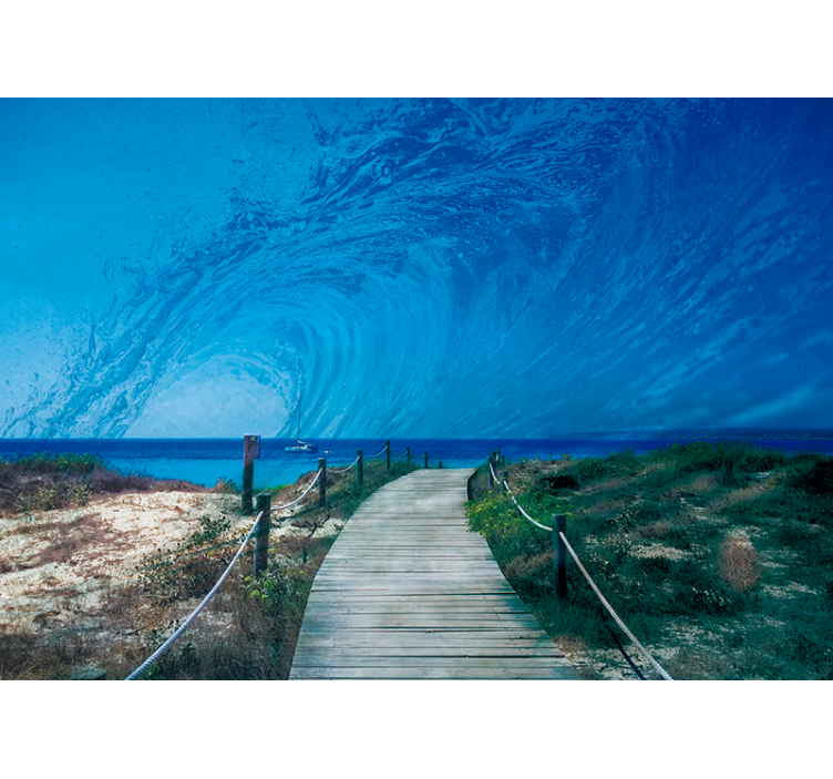 Fotomurale mare percorso delle onde oceaniche - TenStickers