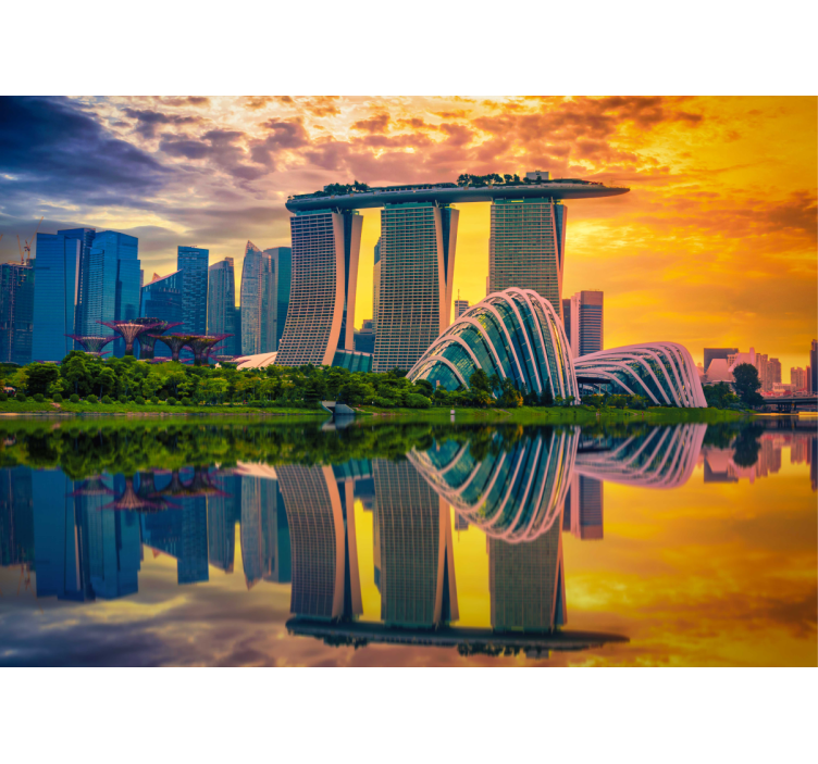 Fotomurale città riflessi di marina bay - TenStickers