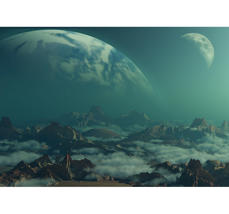Fotomurale spaziale vette montane celestiali - TenStickers