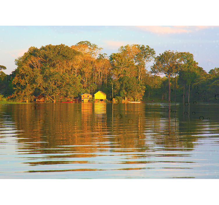 Fotomurale paesaggi sereno riflesso del paesaggio acquatico - TenStickers